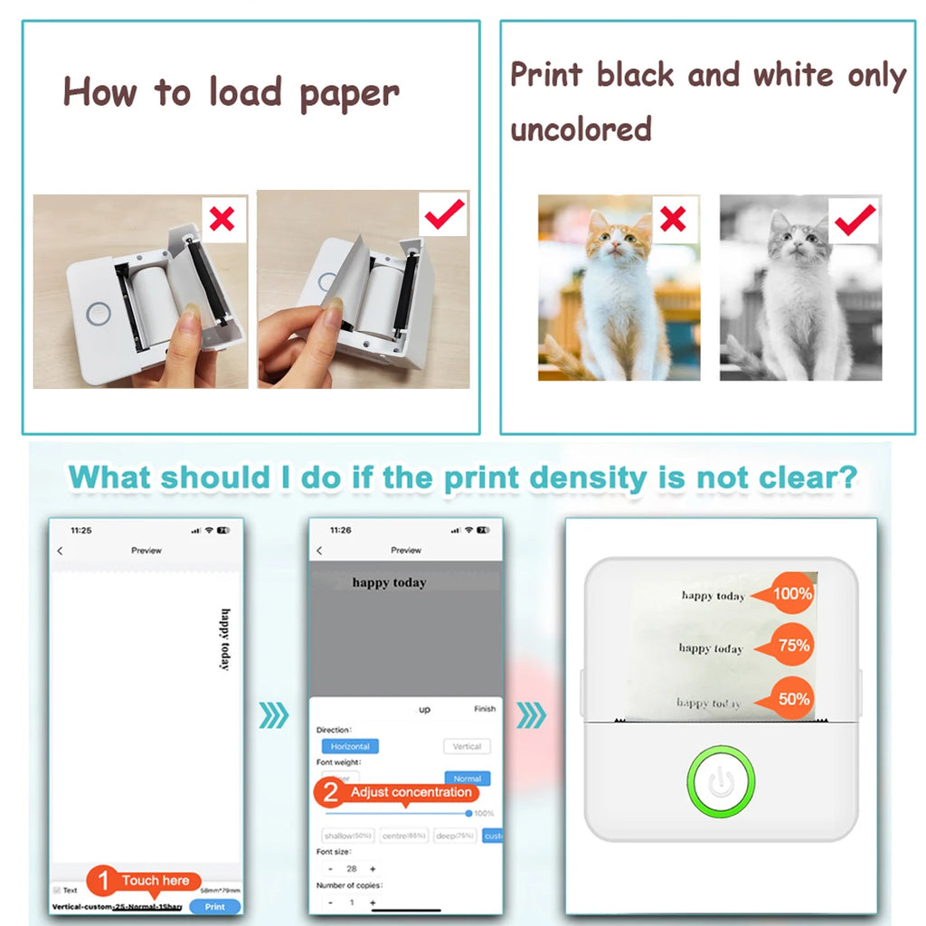 Mini HD Portable Label Thermal Printer