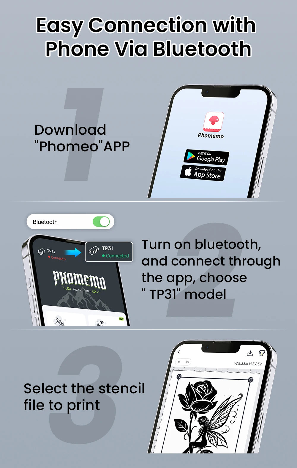 Phomemo TP31 Wireless Tattoo Stencil