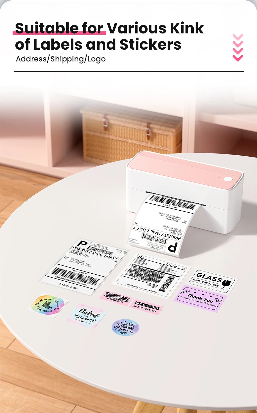 Printer Wireless Small Shipping Label Printer 4X6
