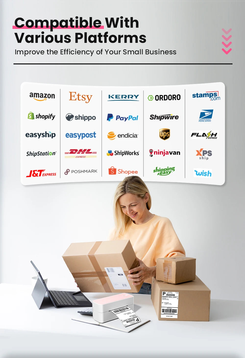 Printer Wireless Small Shipping Label Printer 4X6