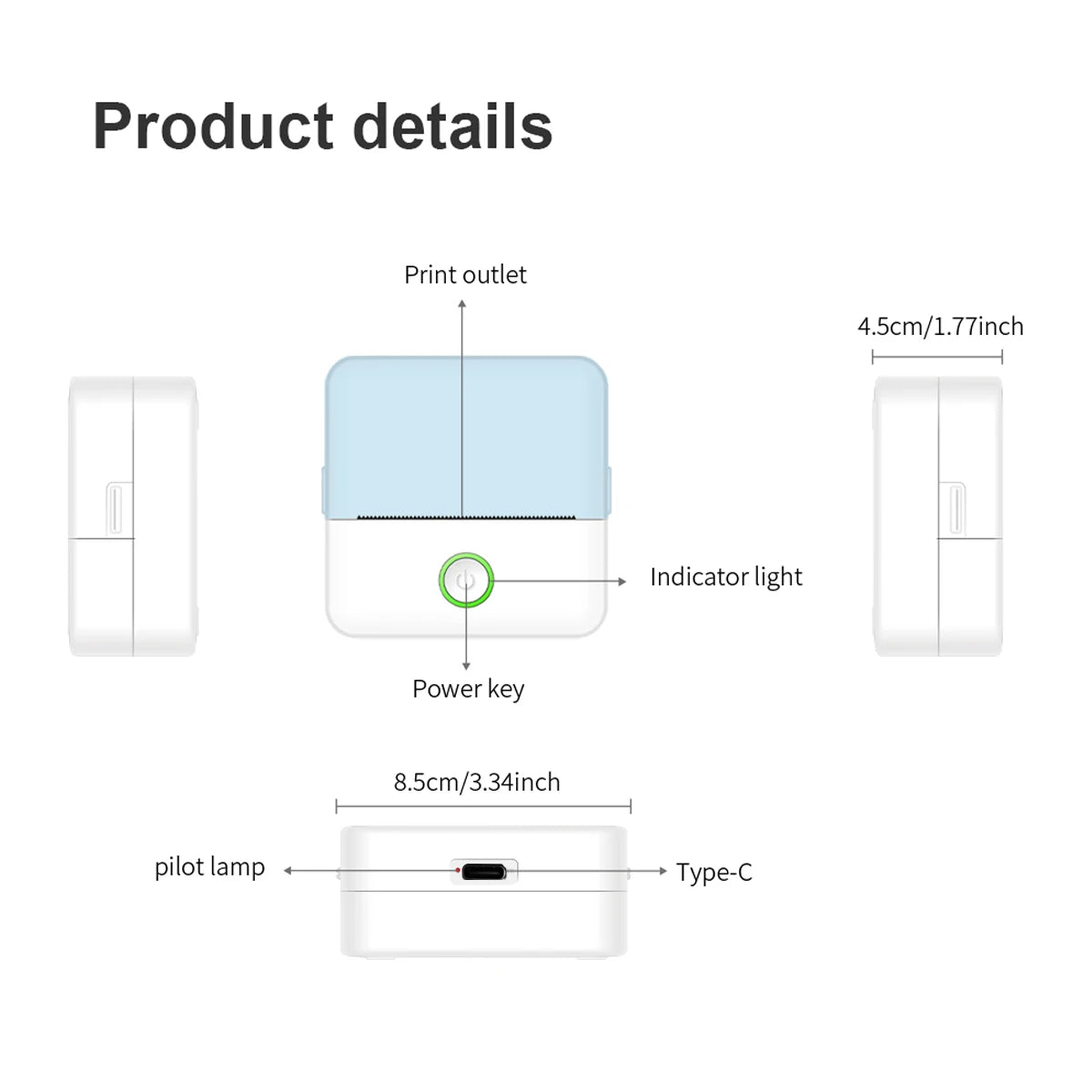 Mini HD Portable Label Thermal Printer