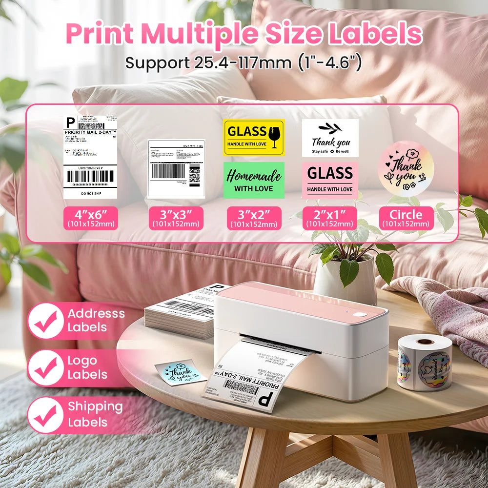 Printer Wireless Small Shipping Label Printer 4X6