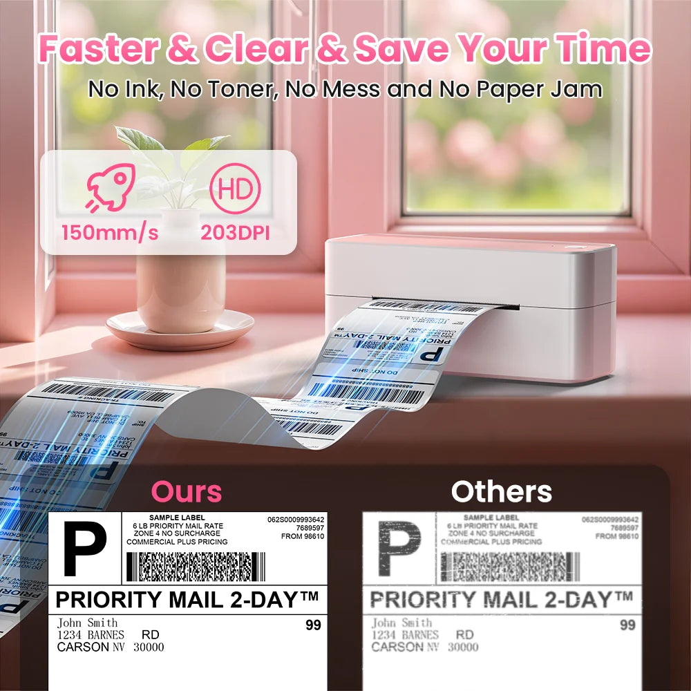 Printer Wireless Small Shipping Label Printer 4X6