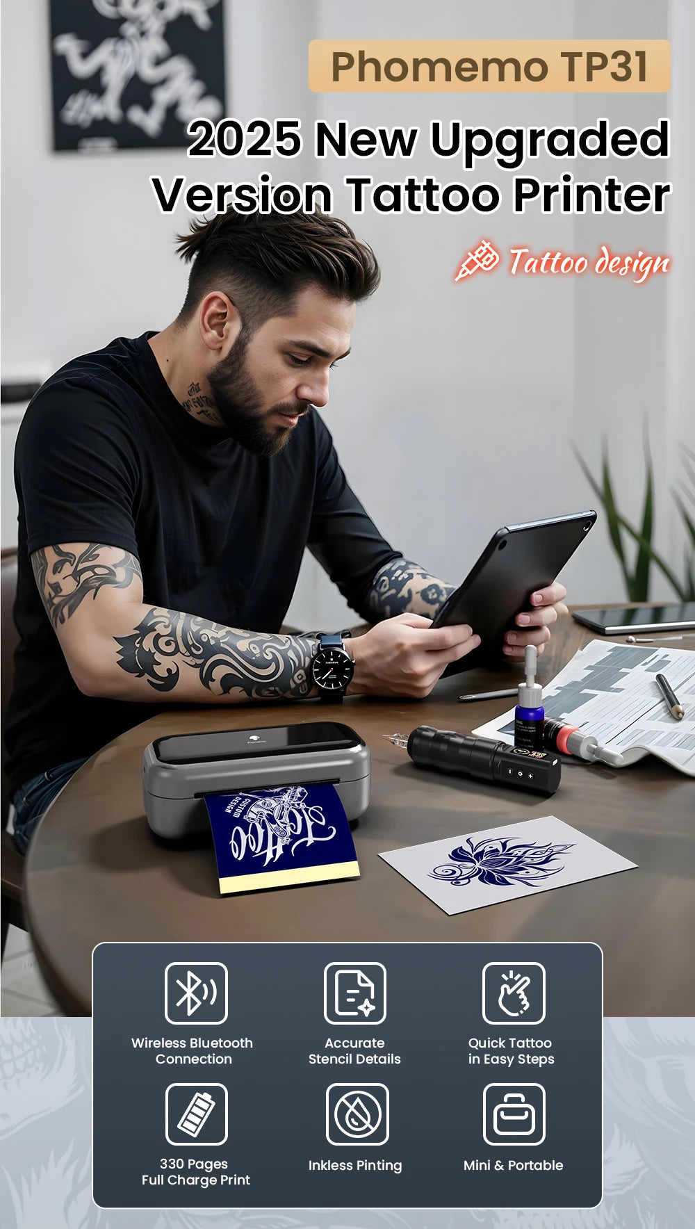 Phomemo TP31 Wireless Tattoo Stencil