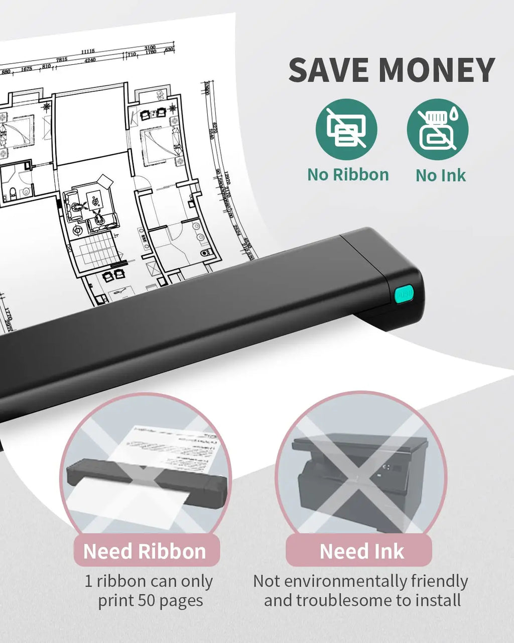 Phomemo M08F A4 Paper Printer Portable