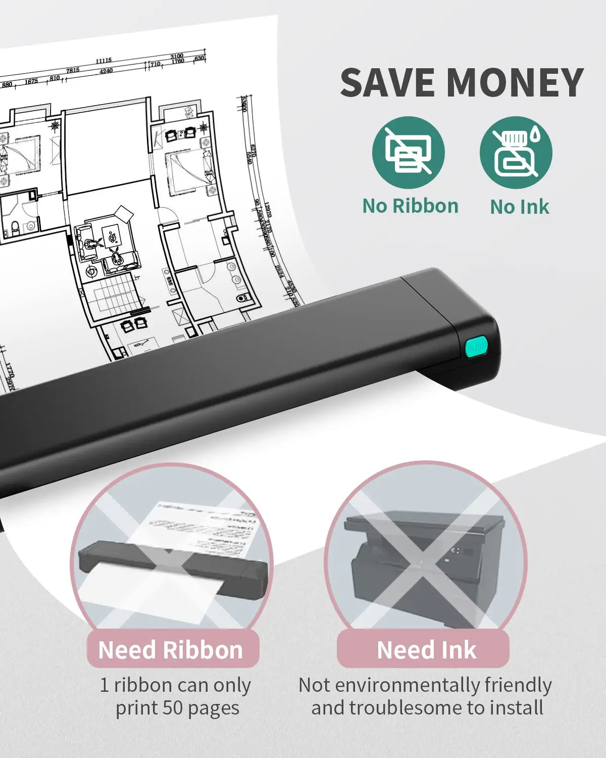 Phomemo M08F A4 Paper Printer Portable
